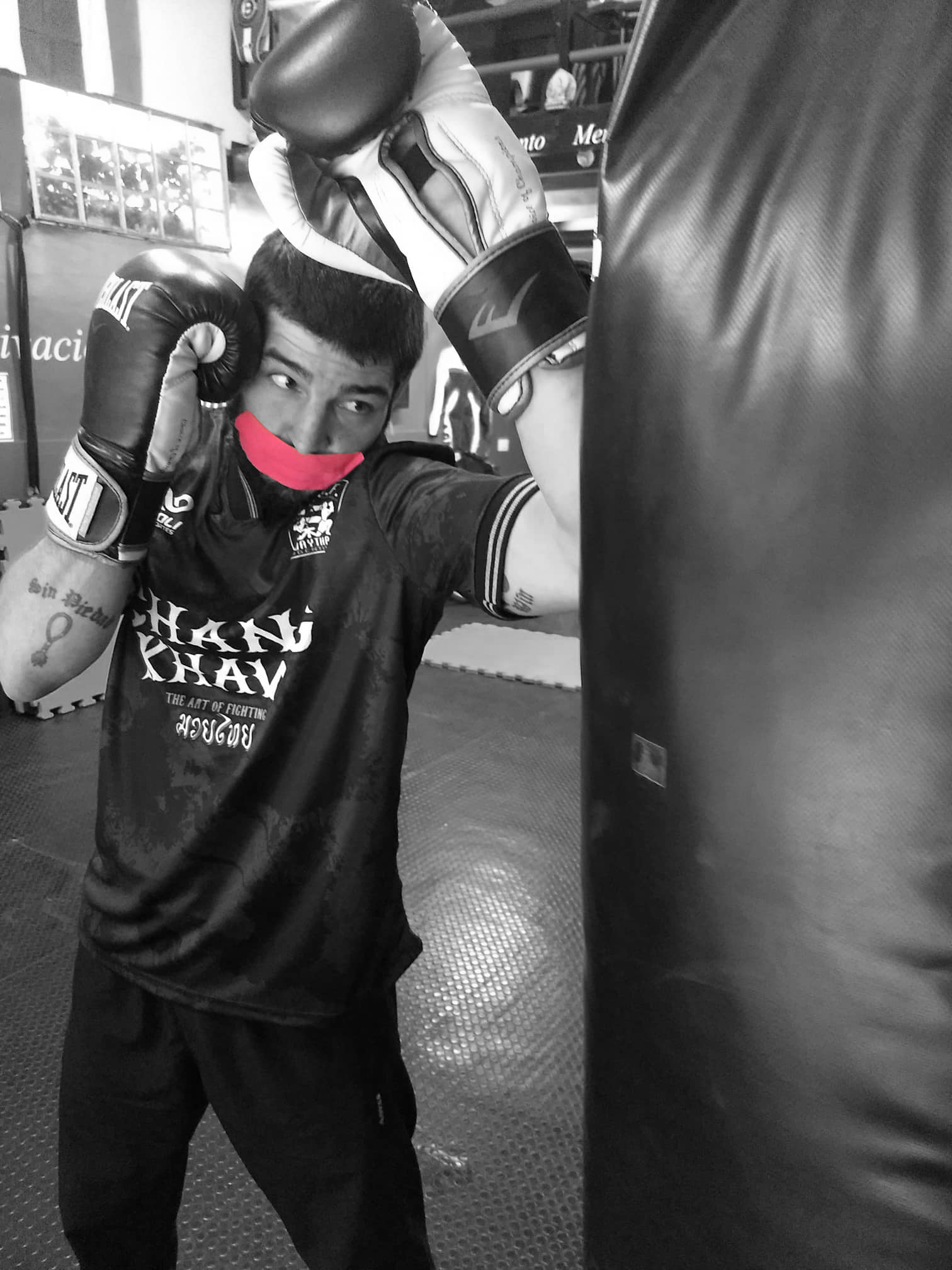 Atleta entrenando respiración